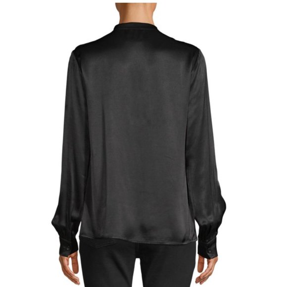 Sui by Anna Sui Black Blouse Silky with Lace and Embroider Details Large - Picture 4 of 16